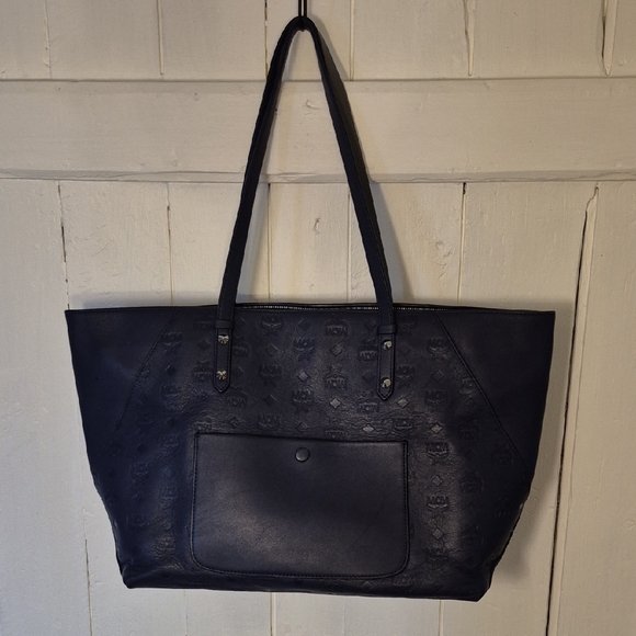 MCM Handbags - MCM Navy Blue Klara Tote Bag